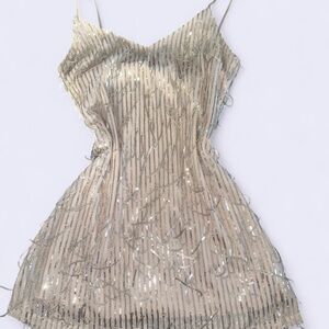 City Studio Silver Sequin Mini Dress